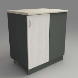 Кухненски модул MK-48 dst, 900/900/600-480, бежово и дъб амбер - Bucătării modulare