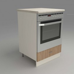 Кухненски модул MK-49 dst, 900/600/600-570, бежово и дъб амбер - Bucătării modulare
