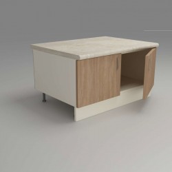 Кухненски модул MK-55 dst, 450/600/600-480, бежово и дъб амбер - Bucătării modulare