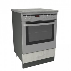 Кухненски модул MK-49 dst, 900/600/600-570, антрацид и бял дъб - Bucătării modulare