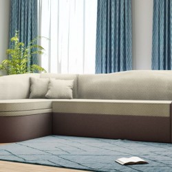Ъглов диван Leo-dst, венге кожа + светло кафяво - Mobilier tapițat