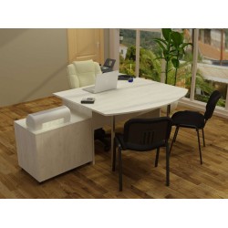 Birou mobilier 2-dst, alb stejar