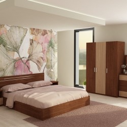 Спален комплект за матрак 164/190 Marina-dst, венге и дъб амбер - Seturi de dormitor
