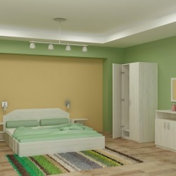 Спален комплект за матрак 164/190 Moni-dst, бял дъб  - Seturi de dormitor