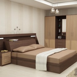 Спален комплект за матрак 164/190, Lazur-dst, венге и дъб амбер - Seturi de dormitor