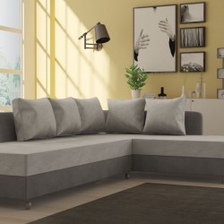 Ъглов диван Hawai-dst, сиво и светло сиво - Mobilier tapițat