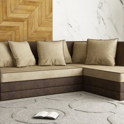 Ъглов диван Rio-dst, бежово и кафяво - Mobilier tapițat