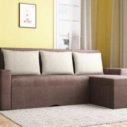 Ъглов диван Lorenco-dst, кафяво - Mobilier tapițat