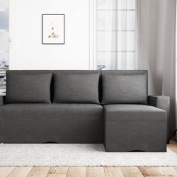Ъглов диван Lorenco-dst, черно - Mobilier tapițat