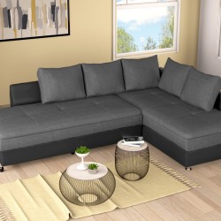 Ъглов диван Hawai-dst, черен - Mobilier tapițat