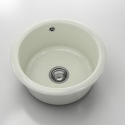 Кръгла мивка Classic 206, Polymer marble, 02 Полярен гранит , с включен сифон - Chiuvete