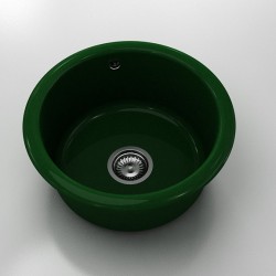 Кръгла мивка Classic 206, Polymer marble, 09 Зелен гранит , с включен сифон - Chiuvete