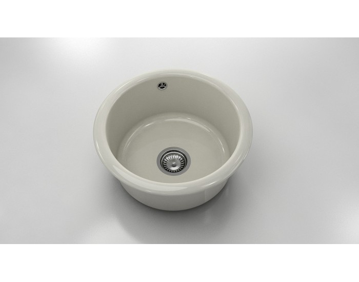 Кръгла мивка Classic 206, Polymer marble, 11 Сив гранит , с включен сифон