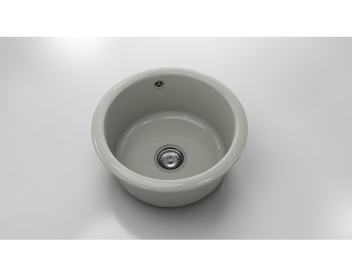 Кръгла мивка Classic 206, Polymer marble, 13 Инокс , с включен сифон