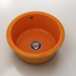 Кръгла мивка Classic 206, Polymer marble, 16 Оранж , с включен сифон - Chiuvete
