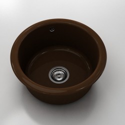 Кръгла мивка Classic 206, Polymer marble, 17 Светло венге , с включен сифон - Chiuvete