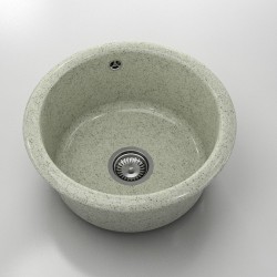 Кръгла мивка Classic 206, Granicite, 210 Pewter, с включен сифон - Chiuvete