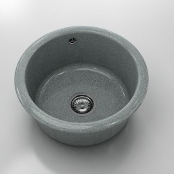 Кръгла мивка Classic 206, Granicite, 251 City Grey,  с включен сифон - Chiuvete
