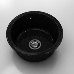 Кръгла мивка Classic 206, Granicite, 422 Galaxy Black, с включен сифон - Chiuvete