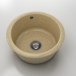 Кръгла мивка Classic 206, Granicite, 809 Latte,  с включен сифон - Chiuvete