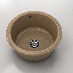 Кръгла мивка Classic 206, Granicite, 810 Cinnamon,  с включен сифон - Chiuvete