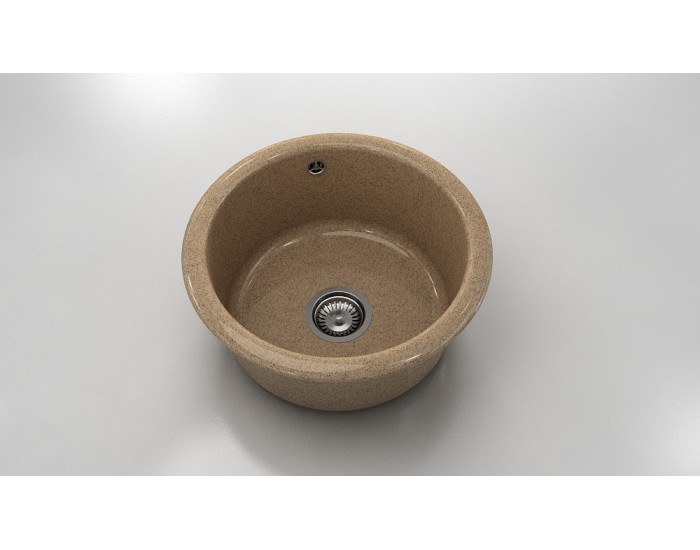 Кръгла мивка Classic 206, Granicite, 810 Cinnamon,  с включен сифон