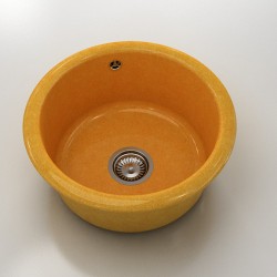 Кръгла мивка Classic 206, Granicite, 910 Camel,  с включен сифон - Chiuvete