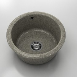 Кръгла мивка Classic 206, Granicite, 940 Space Gray,  с включен сифон - Chiuvete