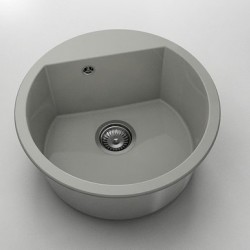 Кръгла мивка Vanguard 223, Polymer marble, 13 Инокс , с включен сифон - Chiuvete