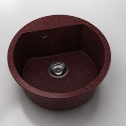 Кръгла мивка Vanguard 223, Granicite, 100 Bordo, с включен сифон - Chiuvete