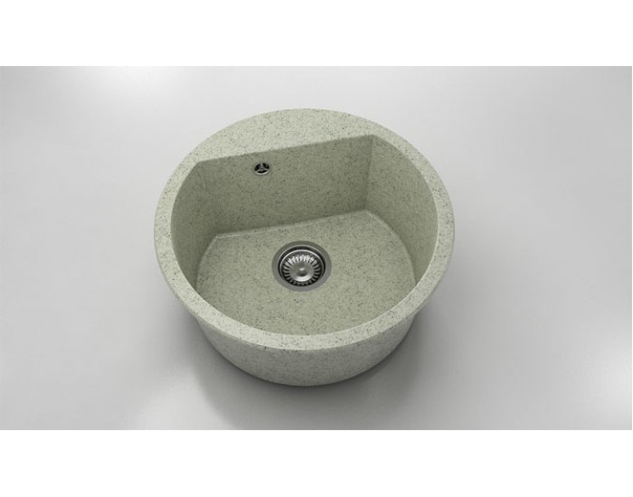 Кръгла мивка Vanguard 223, Granicite, 210 Pewter, с включен сифон