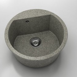 Кръгла мивка Vanguard 223, Granicite, 255 Tweed, с включен сифон - Chiuvete