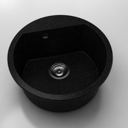 Кръгла мивка Vanguard 223, Granicite, 422 Galaxy Black, с включен сифон - Chiuvete