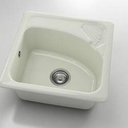  Mивка Classic 201, Polymer marble, 02 Полярен гранит, с включен сифон  - Bucătărie