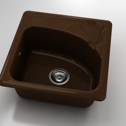  Mивка Classic 201, Polymer marble, 17 Светло венге, с включен сифон  - Bucătărie