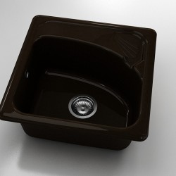  Mивка Classic 201, Polymer marble, 18 Тъмно венге, с включен сифон  - Bucătărie