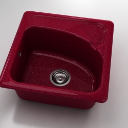  Mивка Classic 201, Polymer marble, 20 Сребрист виолет,  с включен сифон  - Bucătărie