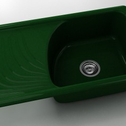  Mивка Classic 203, Polymer Marble, 09 Зелен гранит, с включен сифон  - Bucătărie