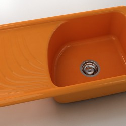  Mивка Classic 203, Polymer Marble, 16 Оранж, с включен сифон  - Bucătărie