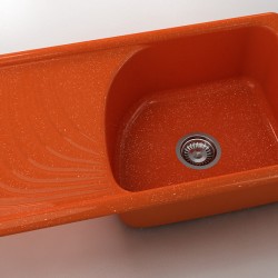  Mивка Classic 203, Polymer Marble, 19 Сребрист оранж, с включен сифон  - Bucătărie