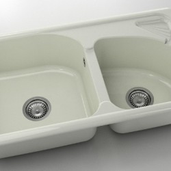  Mивка Classic 204, Polymer marble, 02 Полярен гранит, с включен сифон  - Bucătărie