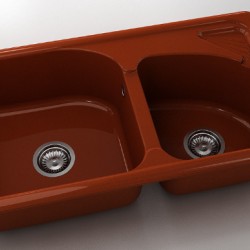  Mивка Classic 204, Polymer marble, 08 Калвадос, с включен сифон  - Bucătărie