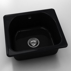  Mивка Classic 207, Polymer marble, 12 Черен гранит, с включен сифон  - Bucătărie