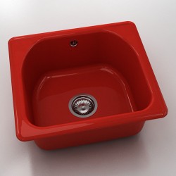  Mивка Classic 207, Polymer marble, 14 Рубинено червено, с включен сифон  - Bucătărie