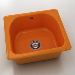  Mивка Classic 207, Polymer marble, 16 Оранж, с включен сифон  - Bucătărie