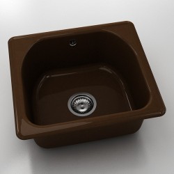  Mивка Classic 207, Polymer marble, 17 Светло венге, с включен сифон  - Bucătărie