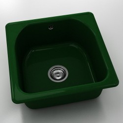  Mивка Classic 208, Polymer marble, 09 Зелен гранит,  с включен сифон  - Bucătărie