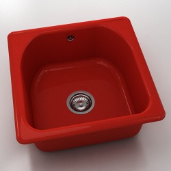  Mивка Classic 208, Polymer marble, 14 Рубинено червено,  с включен сифон  - Bucătărie
