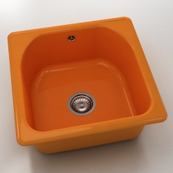  Mивка Classic 208, Polymer marble, 16 Оранж,  с включен сифон  - Bucătărie