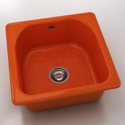  Mивка Classic 208, Polymer marble, 19 Сребрист оранж,  с включен сифон  - Bucătărie